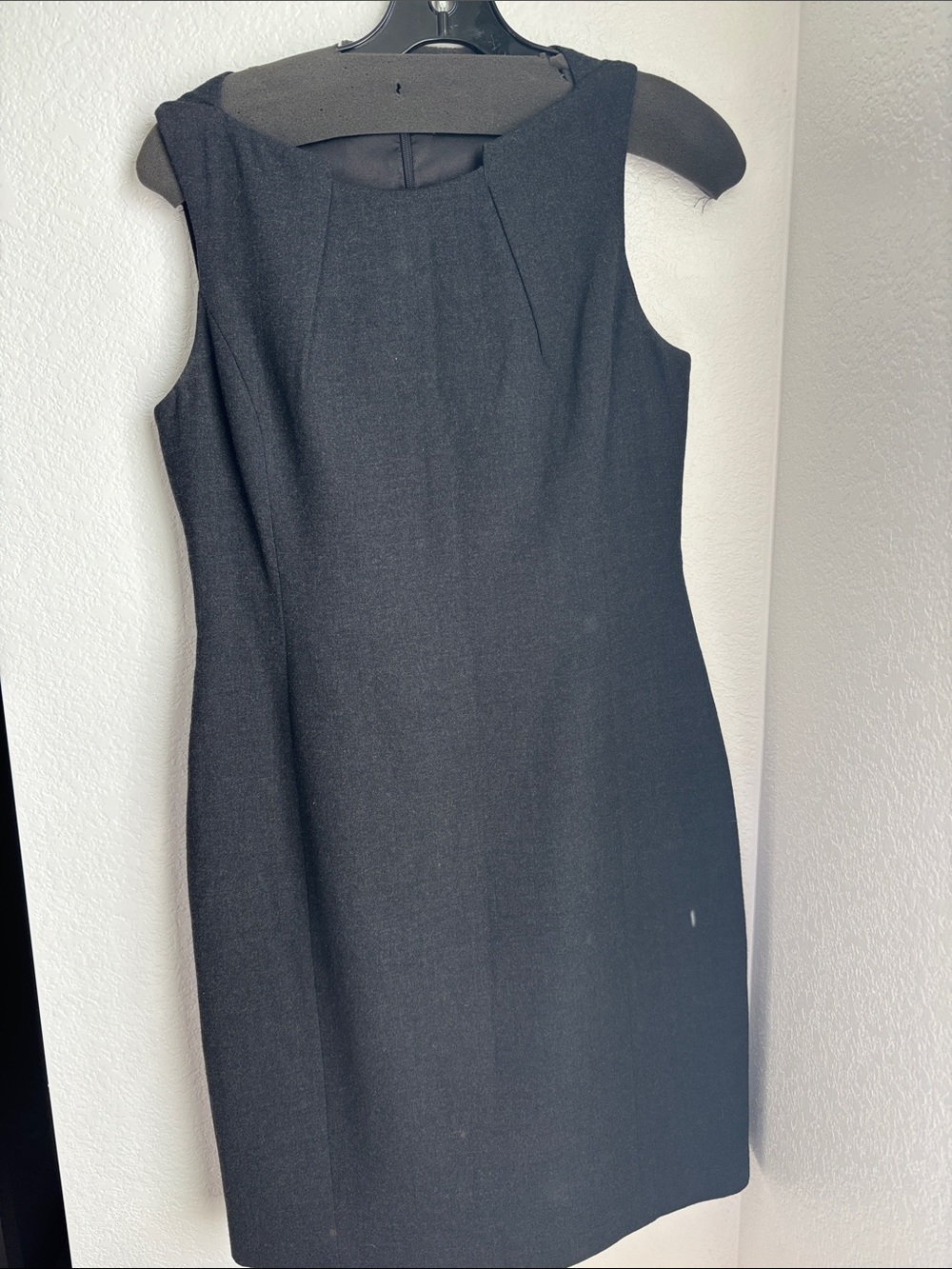 Sleeveless Dark Grey Wool Sheath